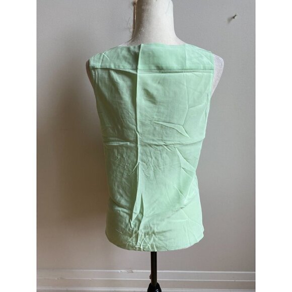 JUDITH Charles BNWOT Women Green "Tanpa" Tank Blouse Silk NEW V Neck - Picture 4 of 7